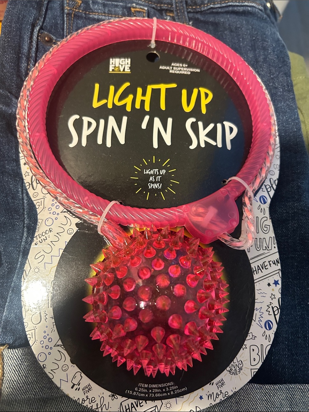 Light Up Spin 'N Skip Toy - Bright Pink